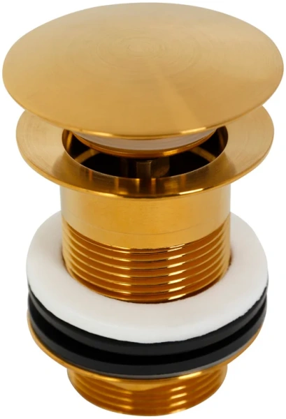 донный клапан cezares eco eco-sc-boro для раковины, без перелива, брашированное золото