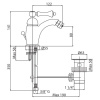 смеситель для биде с донным клапаном золото 24 карат, ручка золото 24 карат cezares margot margot-bsm1-03/24-bi