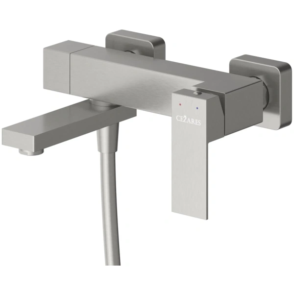 смеситель для ванны cezares slider slider-vd-in с душевым гарнитуром, сатин