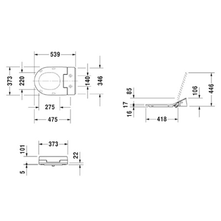 сиденье для унитаза duravit starck sensowash 611000 00 2 00 0300 с микролифтом функция биде