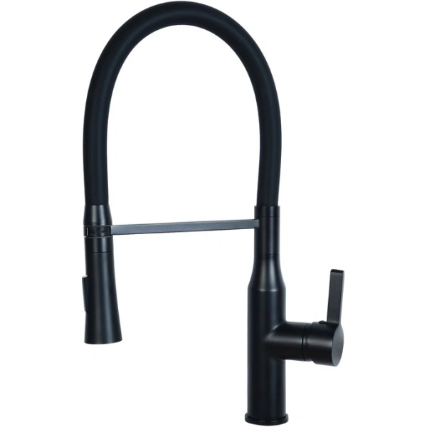 смеситель для кухни славен город серия-д сл-од-д25 с гибким изливом, черный матовый