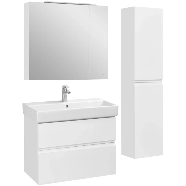 зеркальный шкаф 80x70 см белый глянец roca oleta a857647806