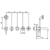 смеситель для ванны с душем fantini icona classic 53 02 r019b