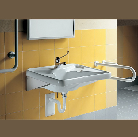 раковина подвесная для инвалидов hatria autonomy 68х60 см,y0bv 01, белая