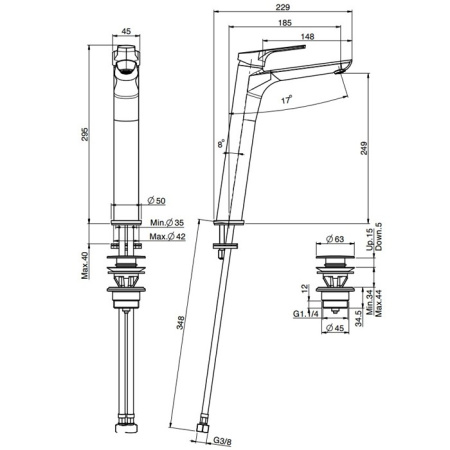 смеситель для раковины fima carlo frattini serie 4 f3761/hcr