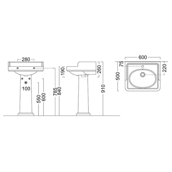 пьедестал для раковины kerama marazzi pompei po.col.01, цвет белый