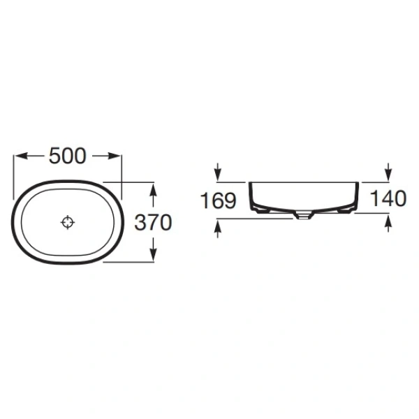 раковина 50x37 см roca inspira 327520000
