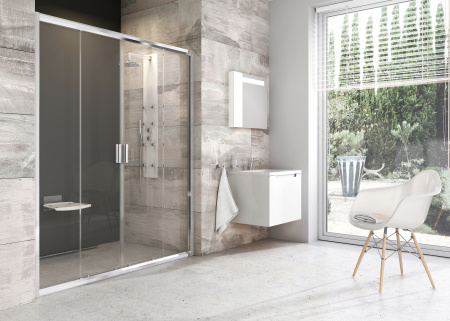 дверь для душевой кабины в нишу ravak blix bldp4-180 0yvy0c00z1 профиль хром, стекло прозрачное