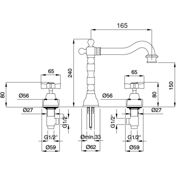 смеситель для раковины migliore princeton ml.prn-812.ra