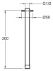 кронштейн для верхнего душа jacob delafon eo e10043-cp потолочный цвет хром, 1/2", 300 мм