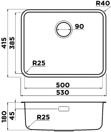 мойка кухонная omoikiri omi 53-u/i ultra-gb графит