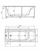акриловая ванна aquatek афродита 170x70 afr170-0000024 без гидромассажа с фронтальной панелью с каркасом (вклеенный) со слив-переливом (слева)