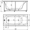 акриловая ванна aquatek альфа 140х70 alf140-0000023 без гидромассажа без панелей с каркасом (разборный) со слив-переливом