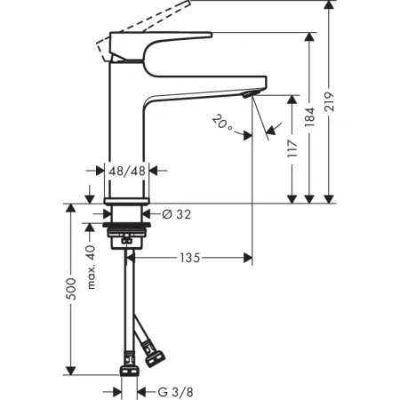 смеситель для раковины с донным клапаном hansgrohe metropol 32507140