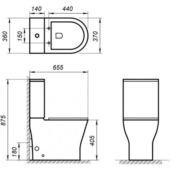 бачок для унитаза belbagno acqua bb340t белый