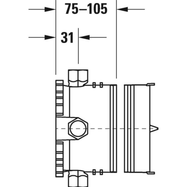 скрытая монтажная часть 3/4 duravit b.1 gk0900001000