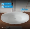 акриловая ванна abber ab9248 180x87 см, без гидромассажа, цвет белый