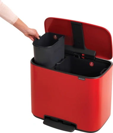 мусорное ведро brabantia pedal bin bo pedal bin 121166 23 + 11 л