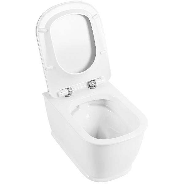 унитаз подвесной безободковый belbagno prado bb10150ch/bb10150sc, с сиденьем микролифт, цвет белый