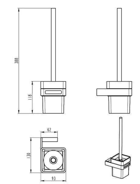 Ёршик для унитаза Boheme Q 10954-BR Бронза