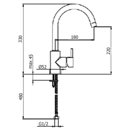 смеситель для кухни webert kitchen yen yn920302015 цвет хром