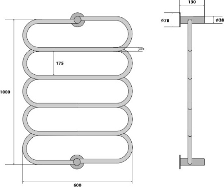 полотенцесушитель электрический energy aura 100x60