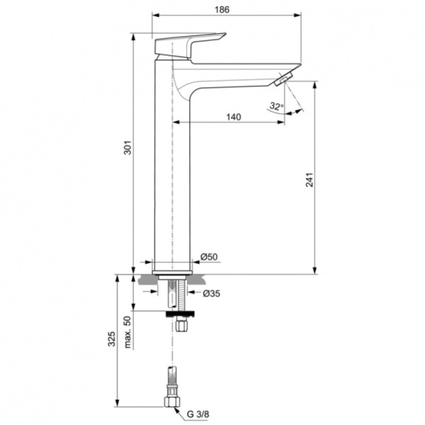 смеситель для раковины ideal standard tesi a6575aa