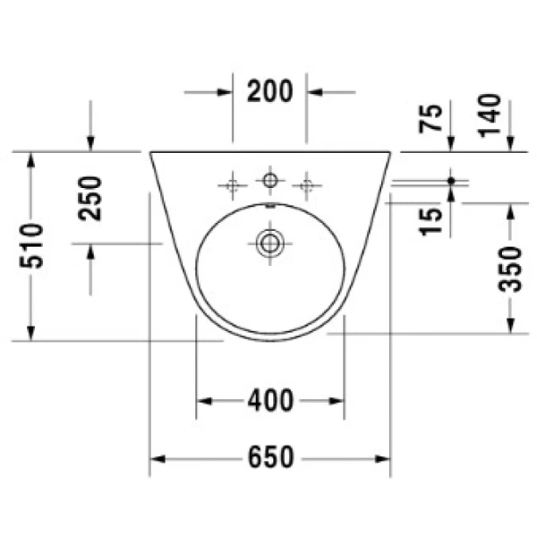 раковина подвесная duravit starck 2 2323650000