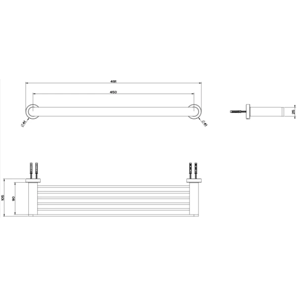 Полка для полотенец Gessi Emporio 38947#149 49#1x10#5x25 мм, цвет Finox