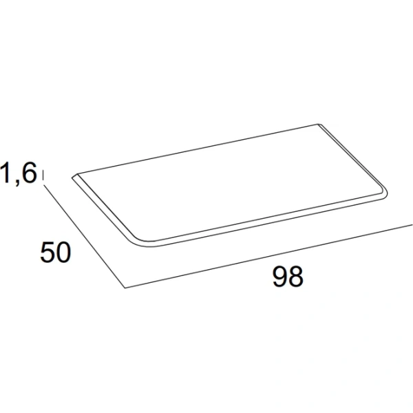 столешница cezares idra 55836 98 см, rovere tabacco