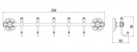 планка с крючками savol 58a s-005875a