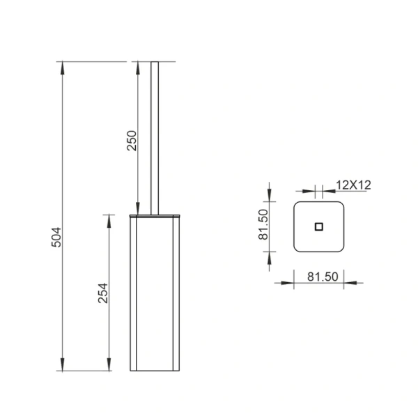 Ёршик для унитаза Whitecross Cubo CU2476BL напольный, черный мат