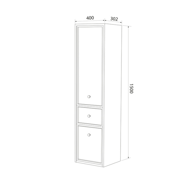 пенал подвесной, 40 см iddis torr tor40w0i97, цвет белый матовый