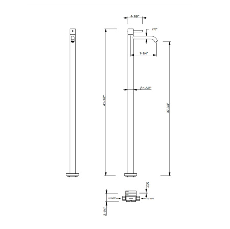 смеситель для раковины fantini af/21 27 p9 a736b matt copper pvd