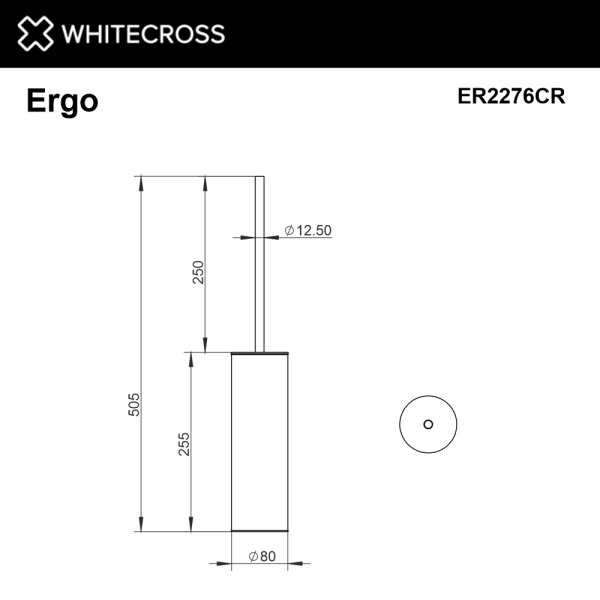 Ершик для унитаза Whitecross Ergo ER2276CR напольный, хром