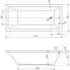 акриловая ванна 170x75 cezares plane solo plane solo-170-75-45-w37