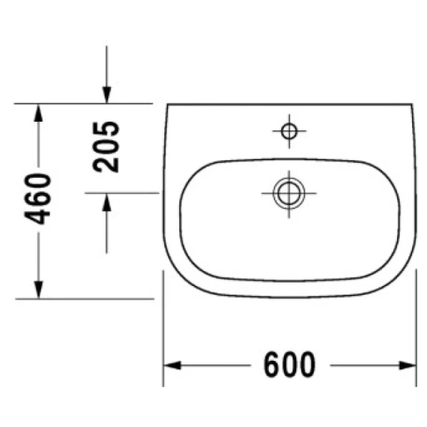 раковина подвесная duravit d-code 23116000002