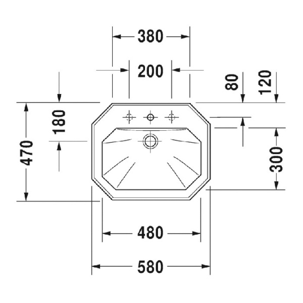 раковина встраиваемая duravit 1930 476580030