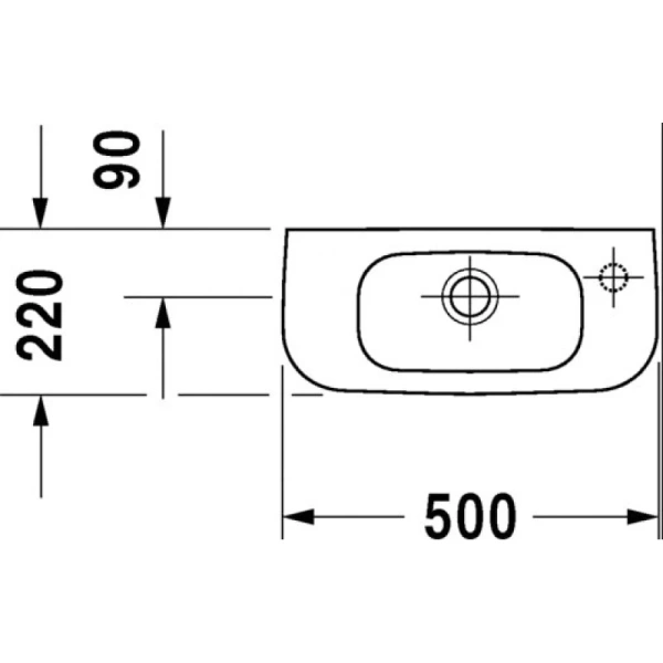 раковина подвесная 50 см duravit d-code 07065000082