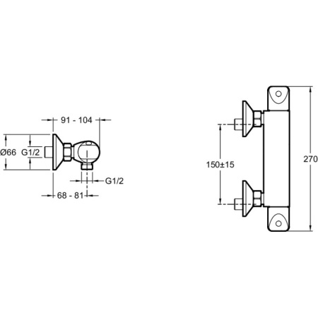 смеситель для душа jacob delafon robust e75771-cp с термостатом, цвет хром