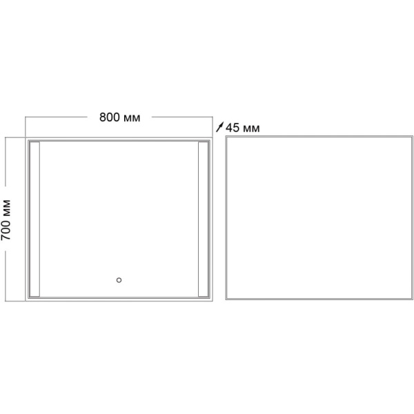 зеркало grossman avrora (800*700*45) led с сенсорным выключателем