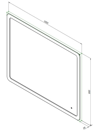 Зеркало Aquanet Ирис 100 с подсветкой LED