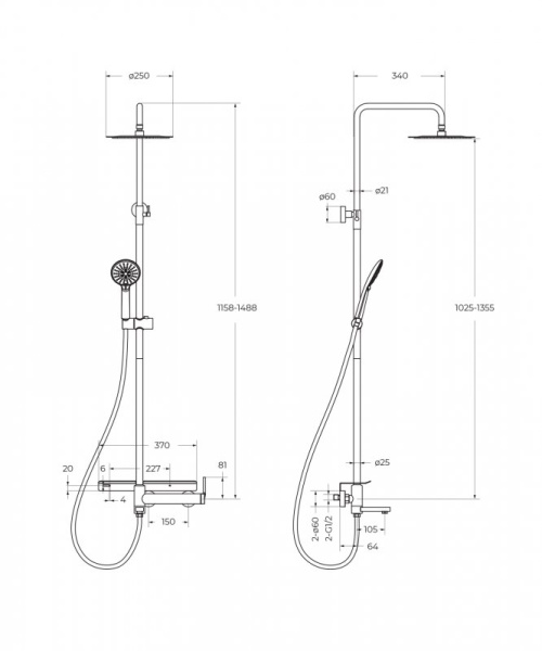 душевая система belbagno etna etn-vscm-in сатин