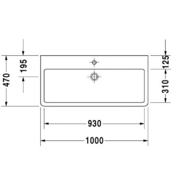 раковина накладная/подвесная 100 см duravit vero 0454100000