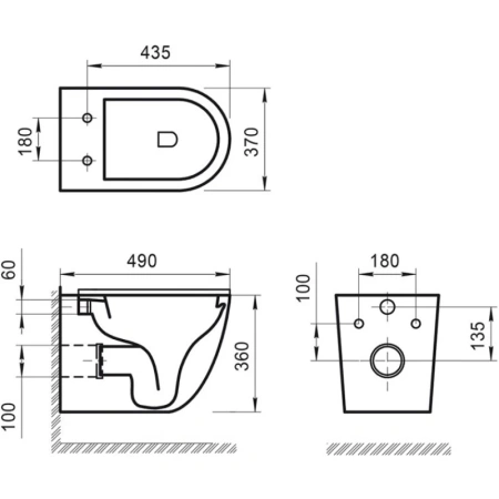 унитаз подвесной belbagno sfera-r bb046chr безободковый, без сиденья, цвет белый