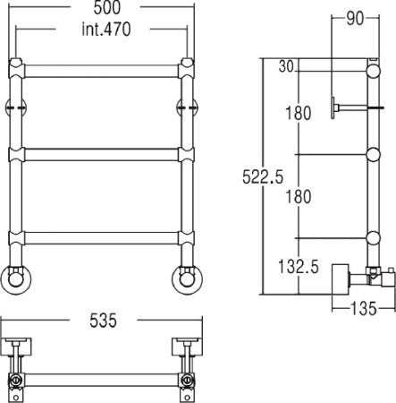 полотенцесушитель водяной margaroli sole 4404703crn