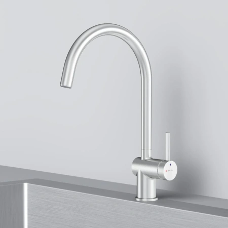 смеситель для кухни am.pm func f8f07011 coolstart, сатин