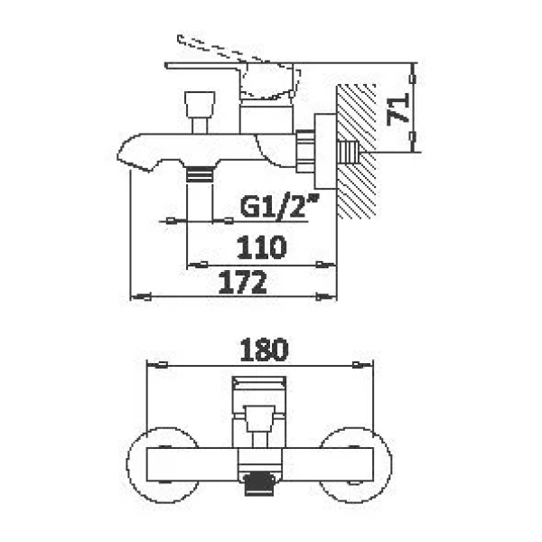 смеситель для ванны cezares nautic nautic-vm-nop