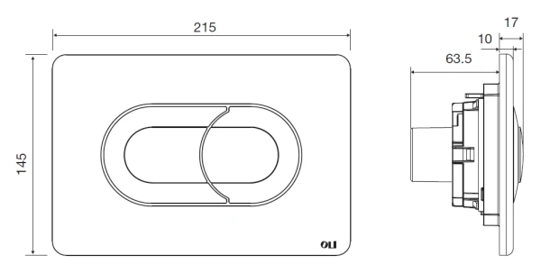 кнопка смыва для инсталляции oli salina salina 640084 для унитаза, пластик, цвет хром