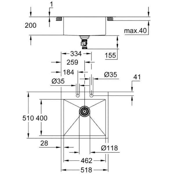 кухонная мойка grohe k800 нержавеющая сталь 31583sd1